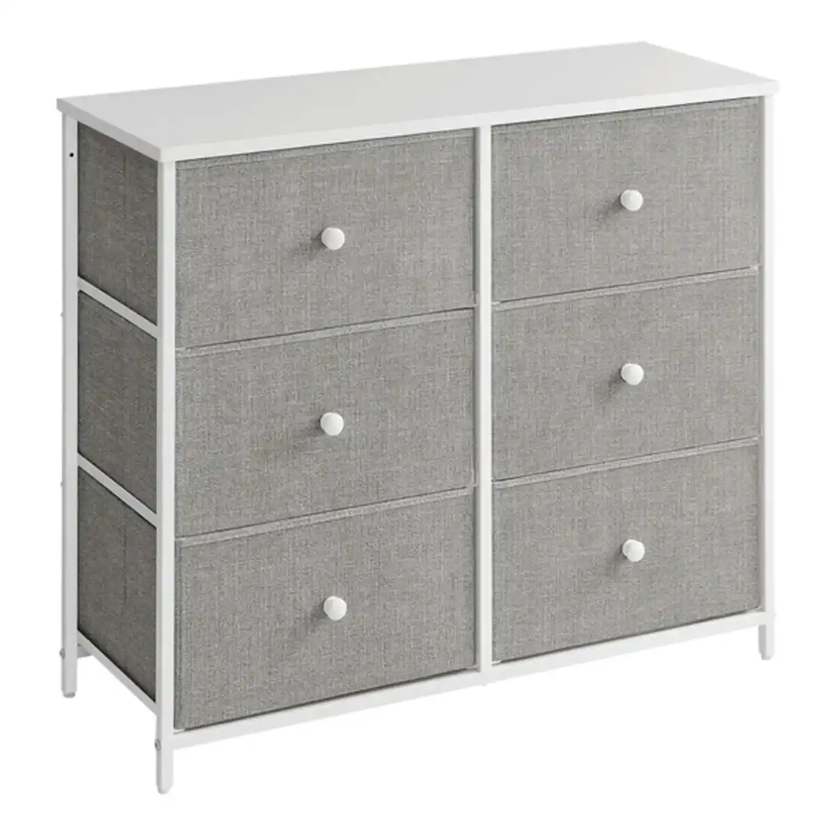 Bild 1 von Kommode, 6 Schubladen, grau/weiß