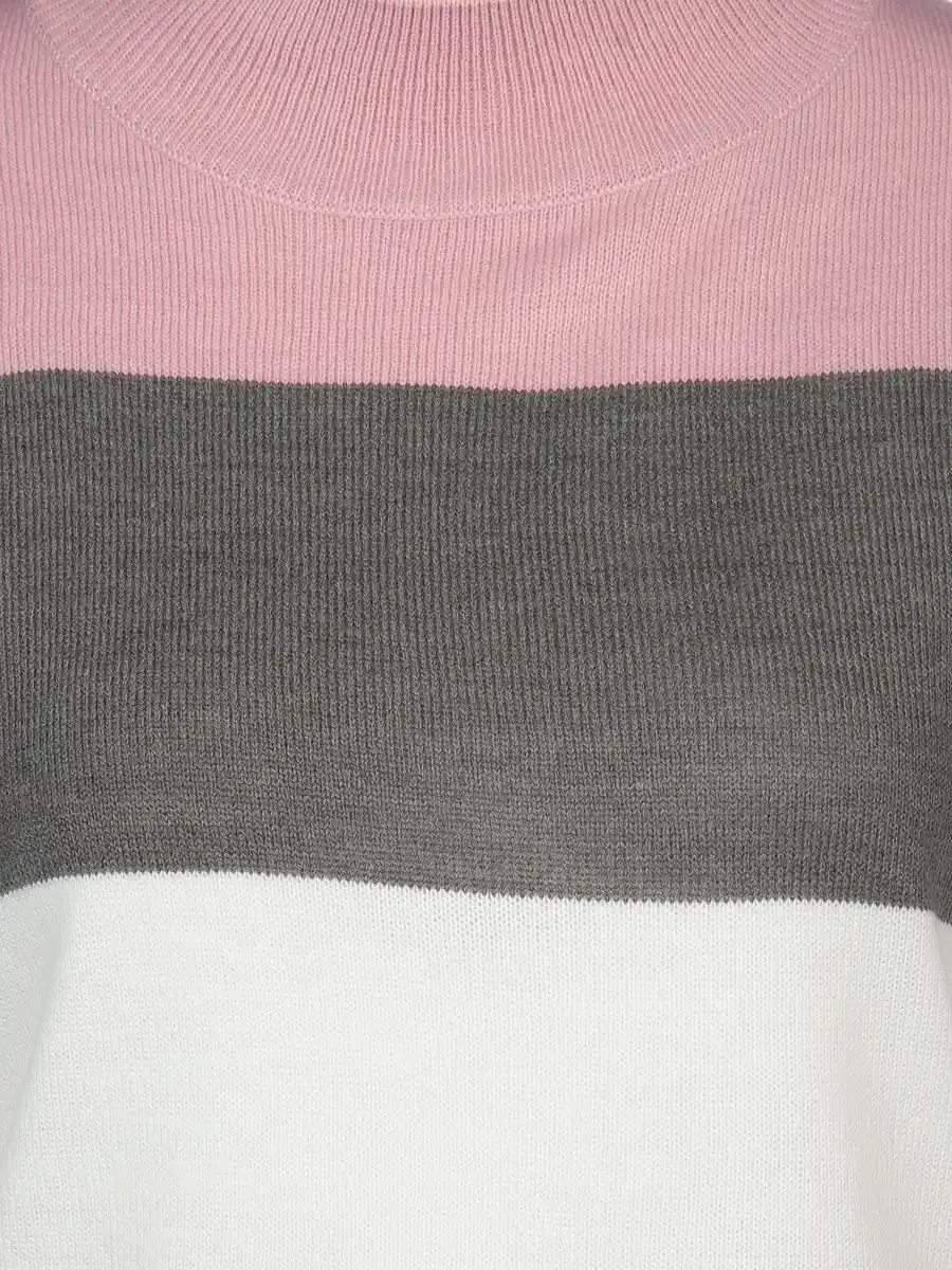 Bild 3 von Damen Strickpullover mit Streifen Rosa