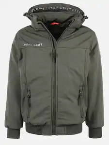 Jungen Softshell Winterjacke mit Bündchen Oliv