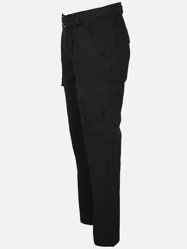 Bild 3 von Herren Cargohose mit Flechtgürtel Schwarz