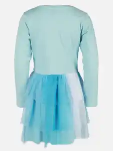 Mädchen Kleid mit Frozen Motiv und Tüllrock Blau