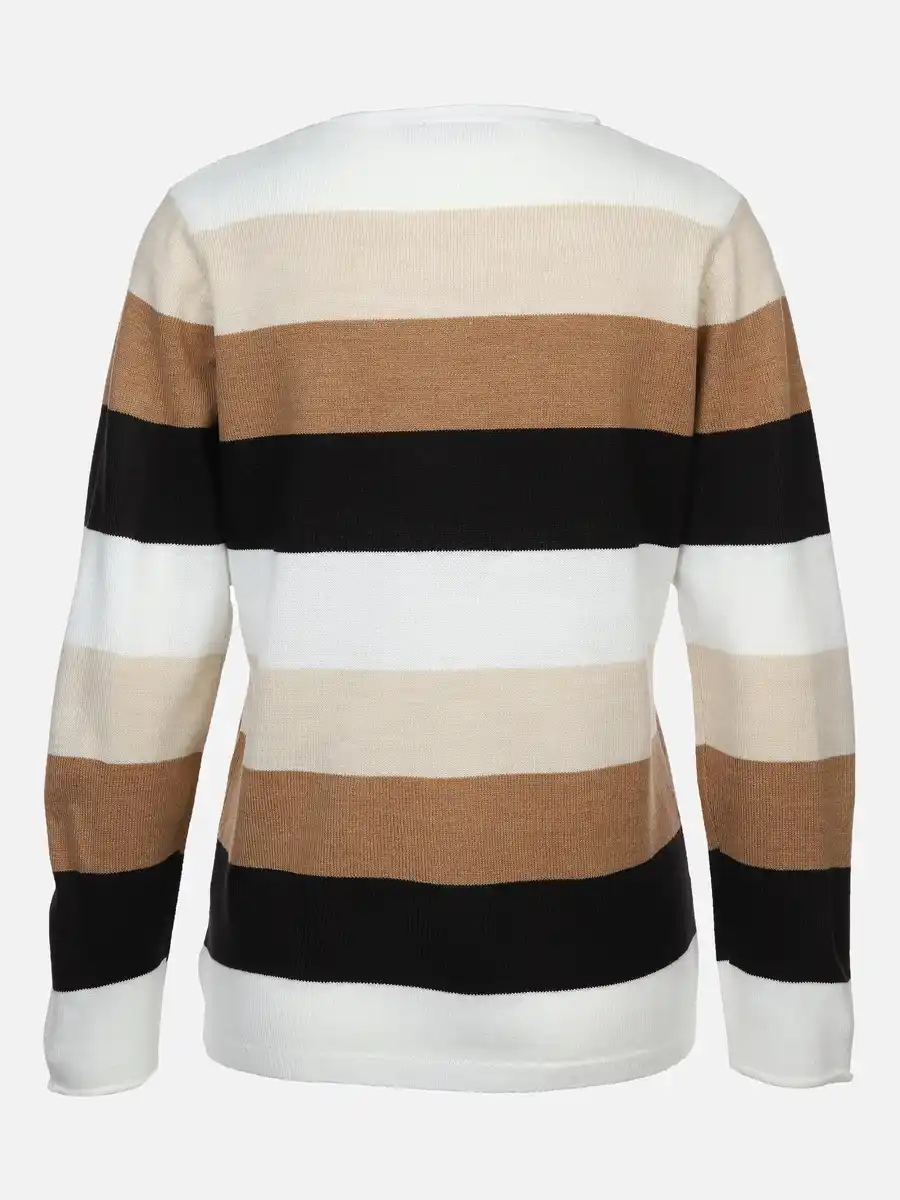 Bild 2 von Damen Strickpullover "Cashmere-Like" mit Streifen Beige