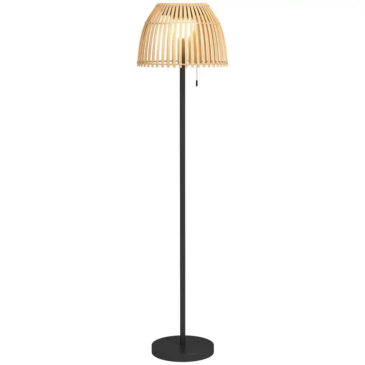 Bild 1 von Solar Stehlampe, Outdoor/Indoor, Bambusschirm, Alurahmen, Schwarz/Natur