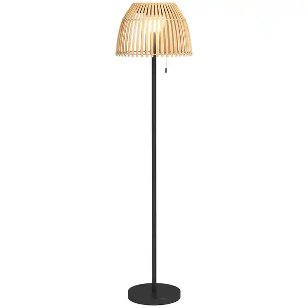 Bild 1 von Solar Stehlampe, Outdoor/Indoor, Bambusschirm, Alurahmen, Schwarz/Natur