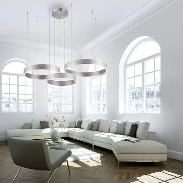 Bild 2 von LED Pendelleuchte SCULLI, CCT, dimmbar, separat schaltbar, Stahl