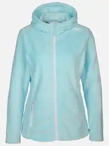 Damen Flauschjacke mit Kapuze Blau