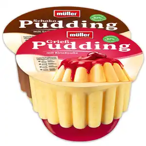 Müller Pudding mit Soße