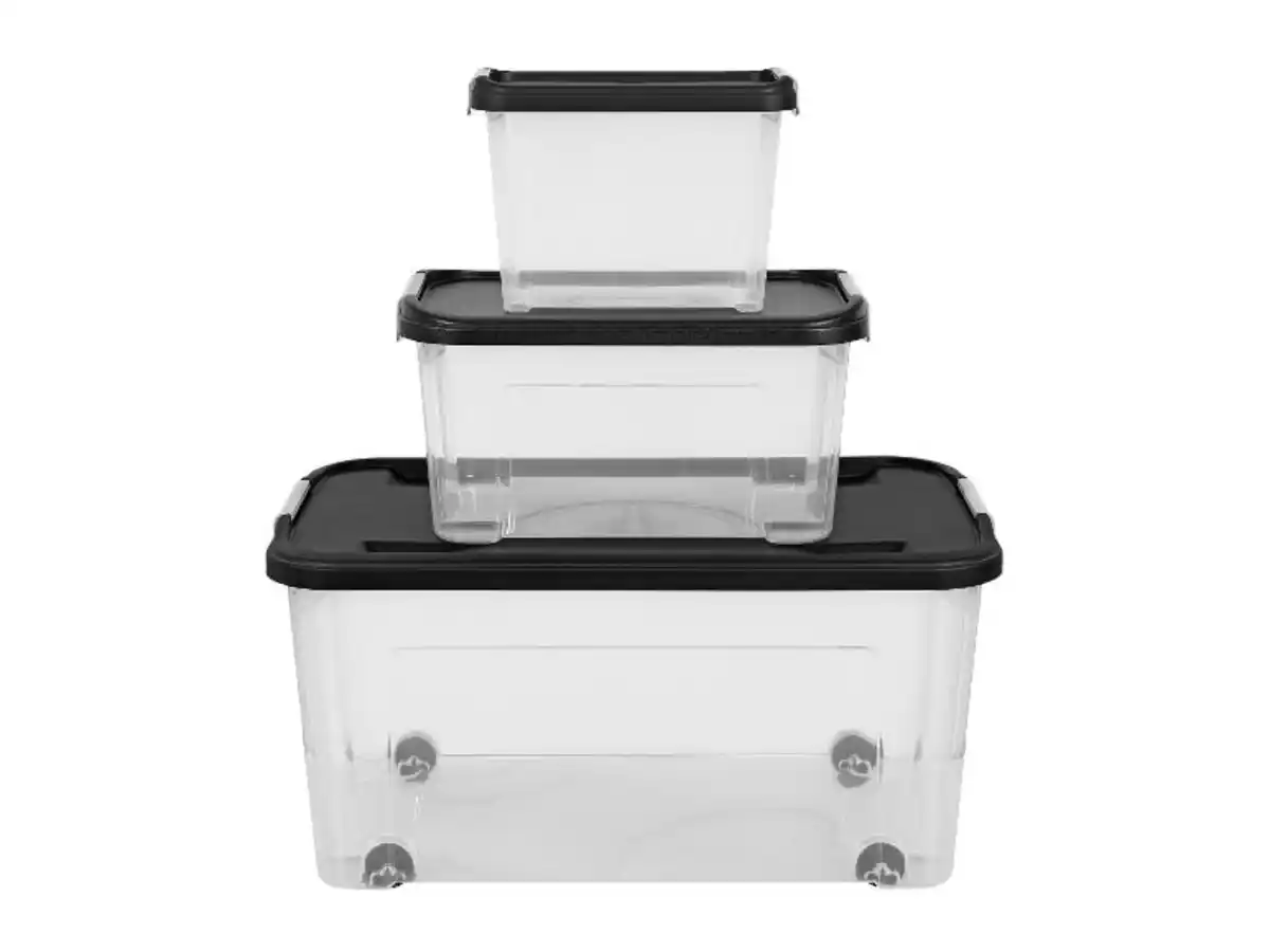 Bild 2 von LIVARNO home Aufbewahrungsboxen, 3 Stück, transparent