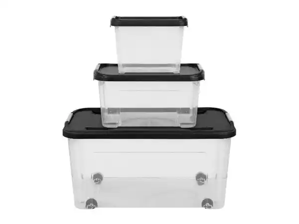 Bild 2 von LIVARNO home Aufbewahrungsboxen, 3 Stück, transparent