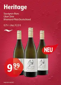 Heritage Sauvignon Blanc Oliver Zeter Rheinland-Pfalz/Deutschland