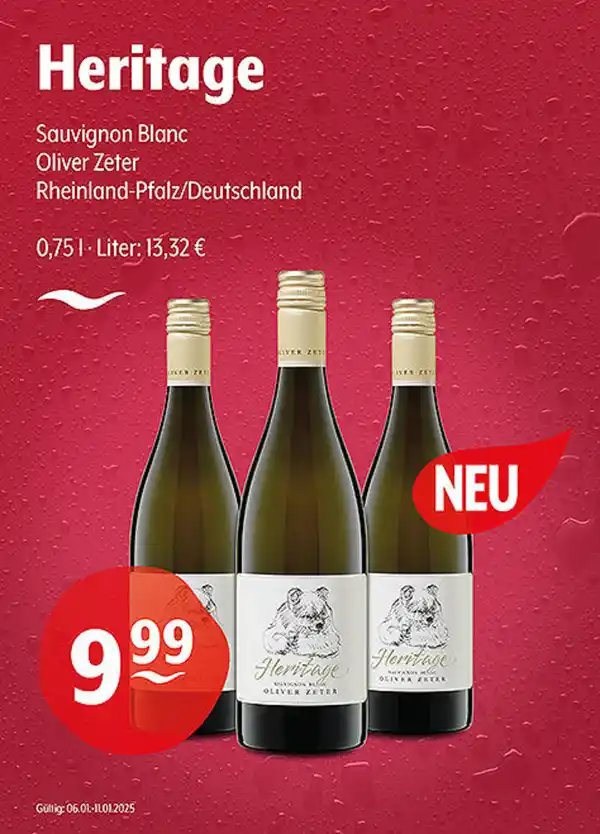 Bild 1 von Heritage Sauvignon Blanc Oliver Zeter Rheinland-Pfalz/Deutschland