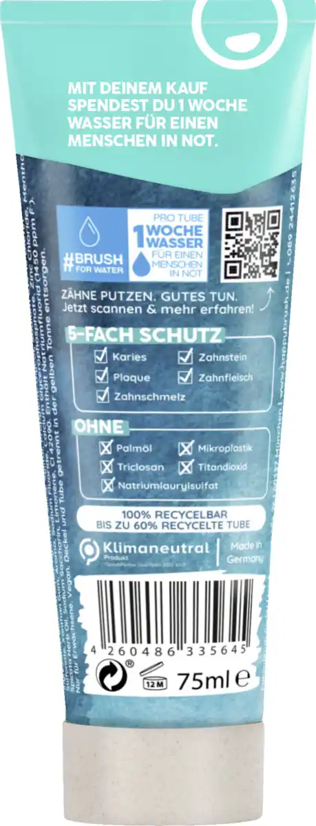 Bild 2 von happybrush happybrush Zahnpasta Brush For Water 75ml, 75 ml
