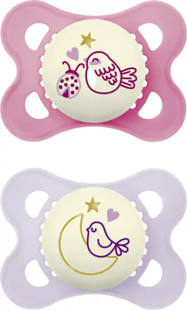 Bild 2 von MAM Schnuller Original Night, Silikon, 0-6 M., Vogel/Mond