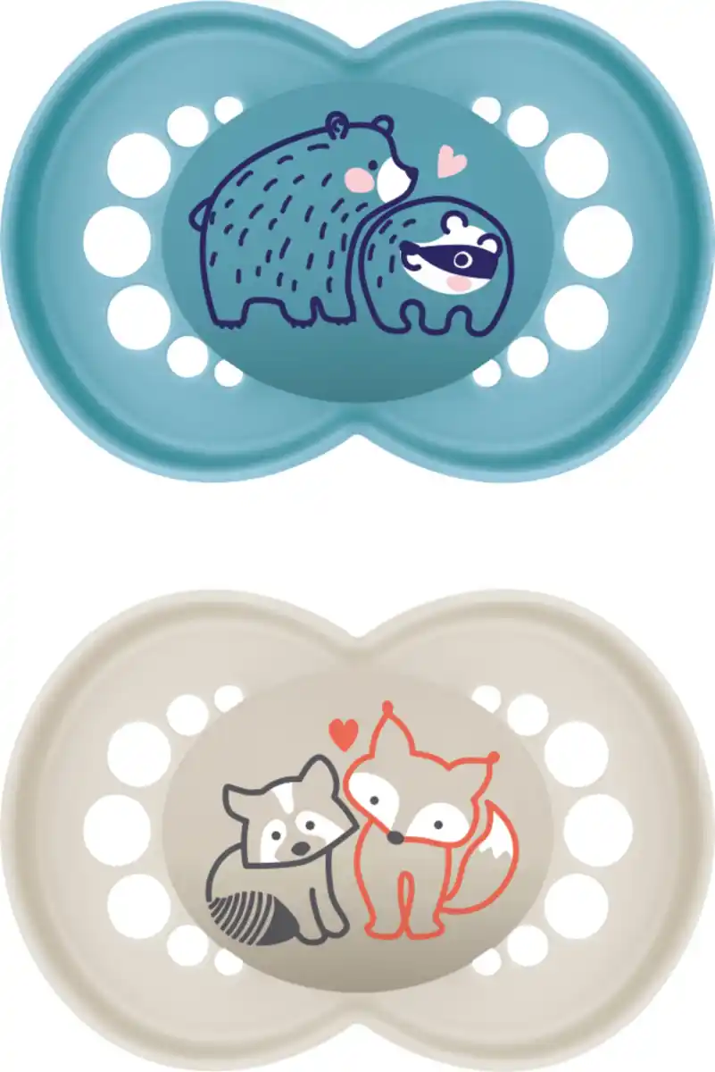 Bild 2 von MAM Schnuller Latex 6-16 Monate 2 Stk. Bär/Fuchs