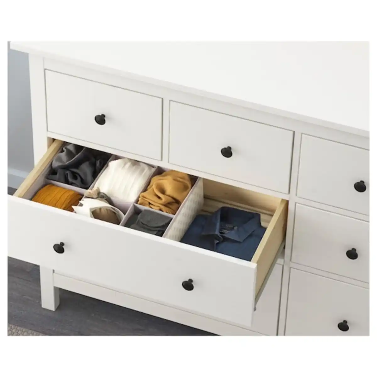 Bild 4 von HEMNES Kommode mit 8 Schubladen, weiß gebeizt 160x96 cm