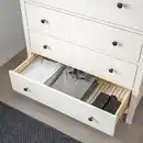 Bild 4 von HEMNES Kommode mit 6 Schubladen, weiß gebeizt 108x131 cm