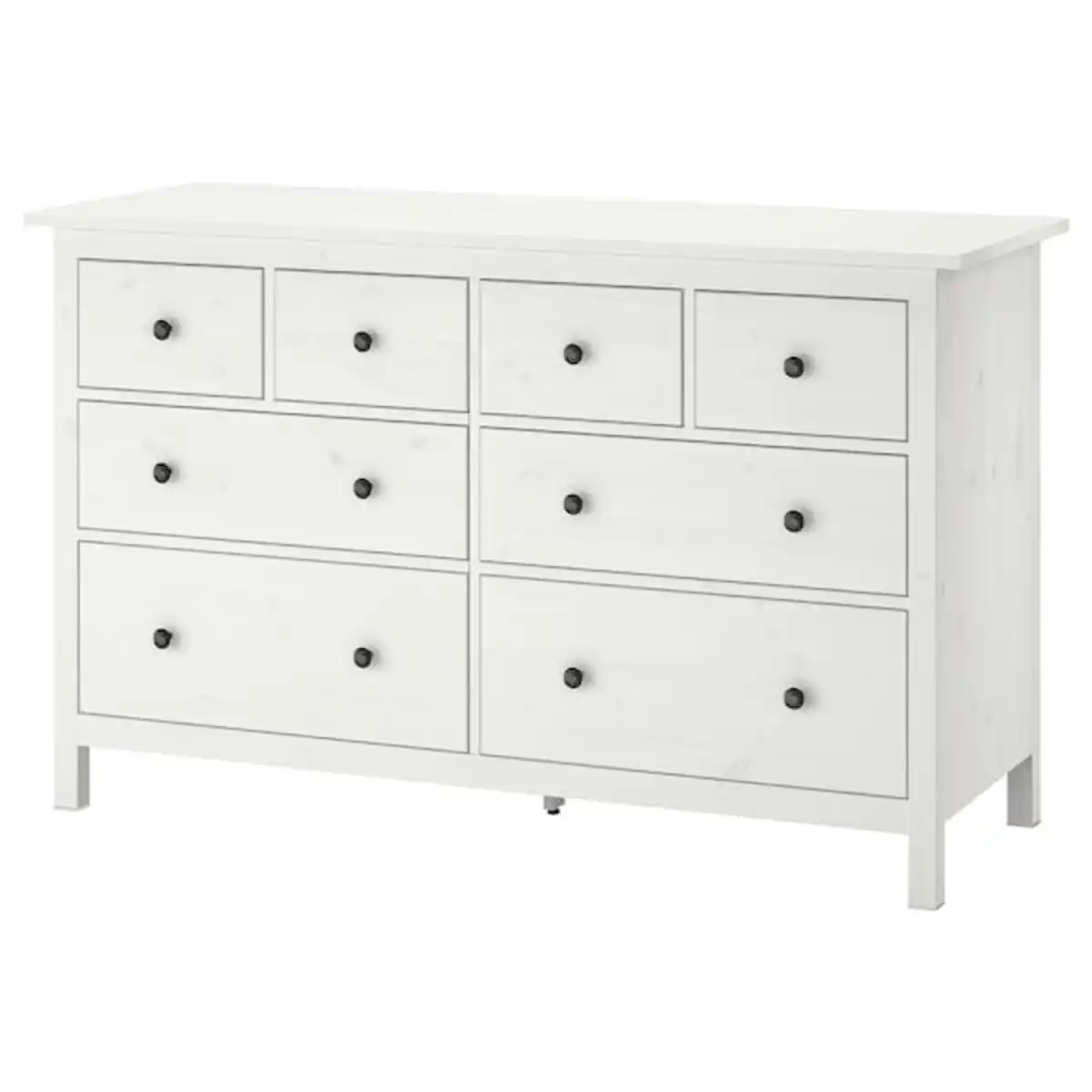 Bild 1 von HEMNES Kommode mit 8 Schubladen, weiß gebeizt 160x96 cm
