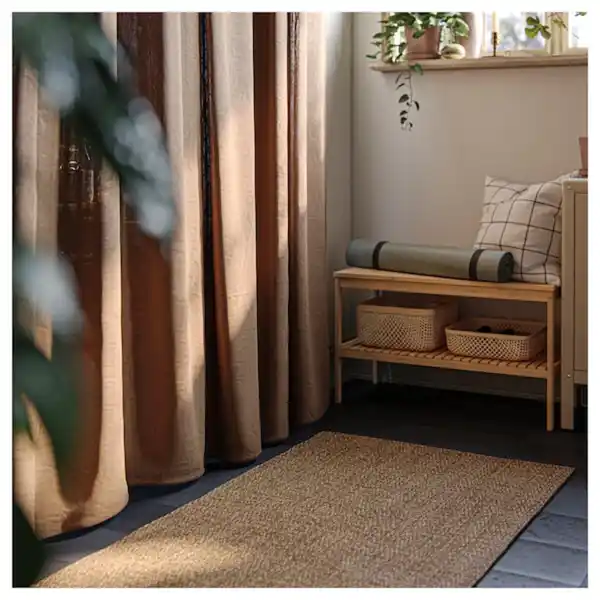 Bild 3 von LYDERSHOLM Teppich flach gewebt, drinnen/drau, mittelbraun 80x150 cm