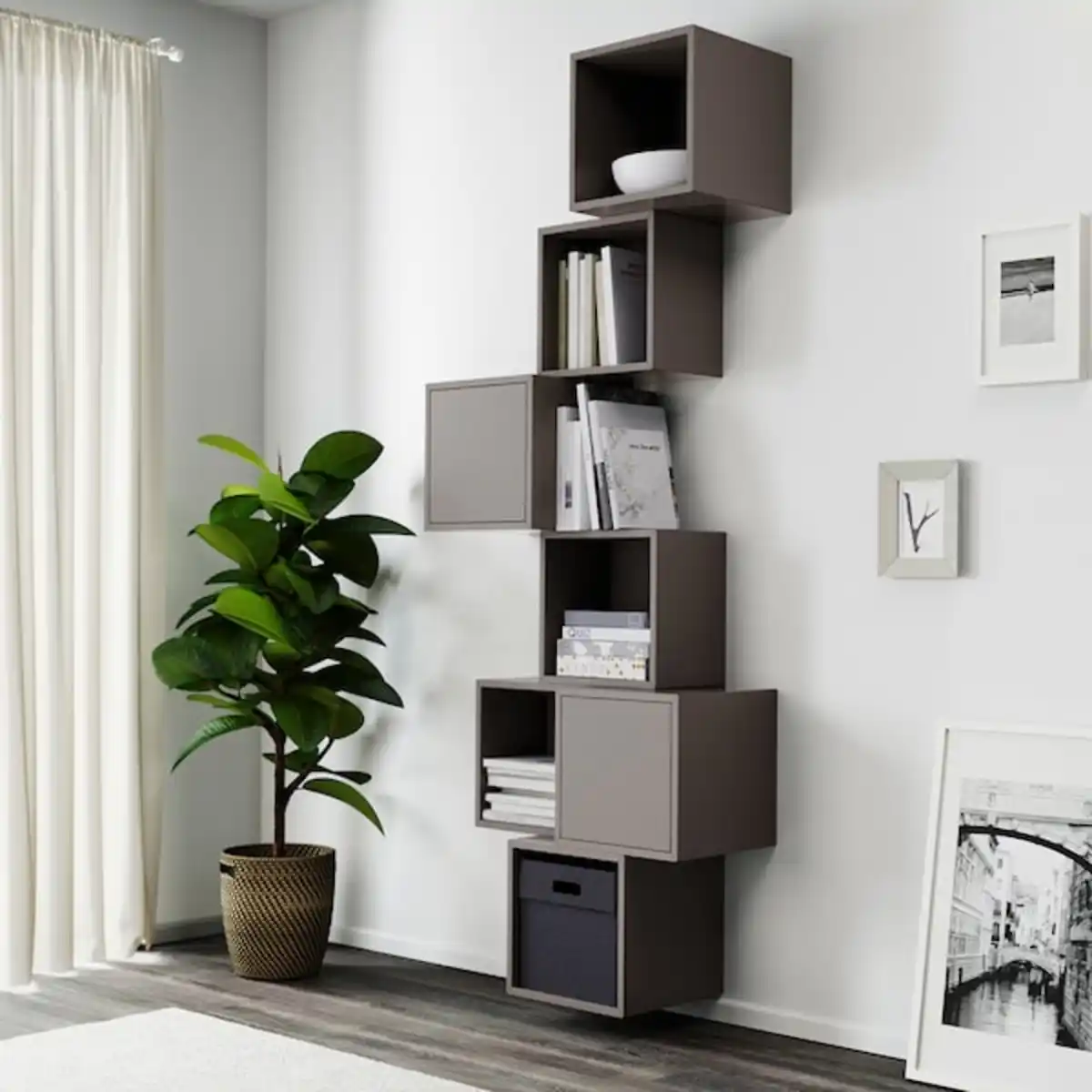 Bild 2 von EKET Schrankkombination für Wandmontage, dunkelgrau 80x35x210 cm