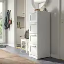 Bild 3 von BRIMNES Kommode mit 4 Schubladen, weiß/Frostglas 39x124 cm