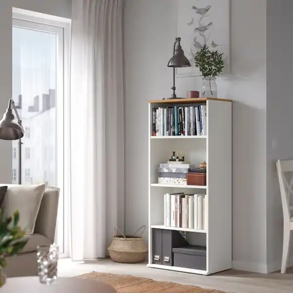 Bild 2 von SKRUVBY Bücherregal, weiß 60x140 cm