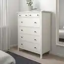 Bild 3 von HEMNES Kommode mit 6 Schubladen, weiß gebeizt 108x131 cm