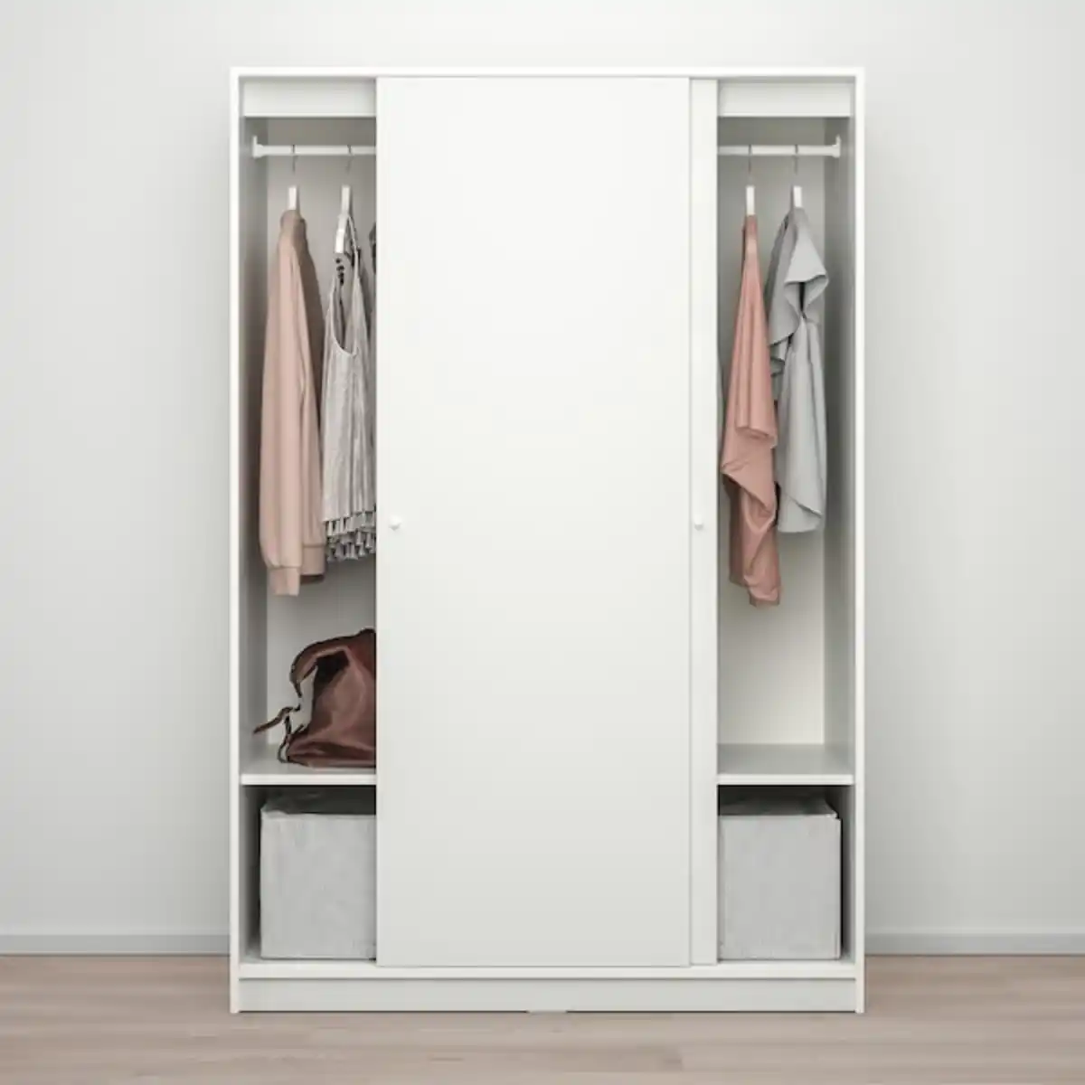 Bild 4 von KLEPPSTAD Kleiderschrank mit Schiebetüren, weiß 117x176 cm