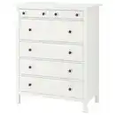 Bild 1 von HEMNES Kommode mit 6 Schubladen, weiß gebeizt 108x131 cm
