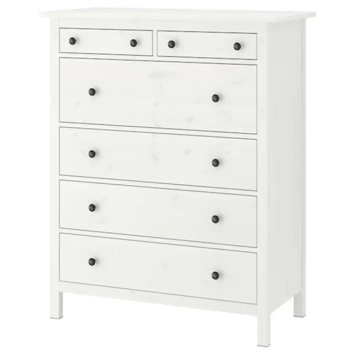 Bild 1 von HEMNES Kommode mit 6 Schubladen, weiß gebeizt 108x131 cm