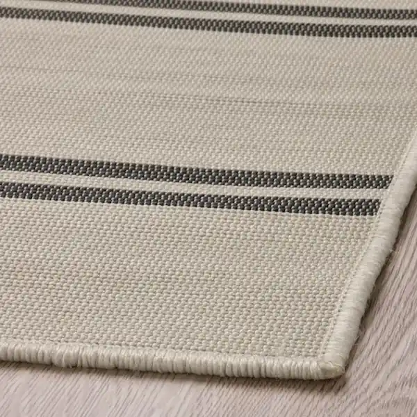 Bild 4 von VIRKLUND Teppich flach gewebt, drinnen/drau, beige/dunkelgrau 160x230 cm