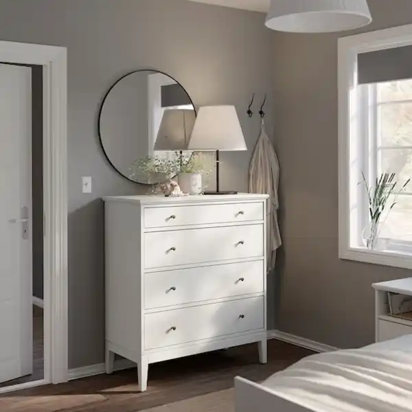 Bild 2 von IDANÄS Kommode mit 4 Schubladen, weiß 104x118 cm