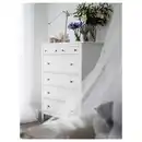 Bild 2 von HEMNES Kommode mit 6 Schubladen, weiß gebeizt 108x131 cm