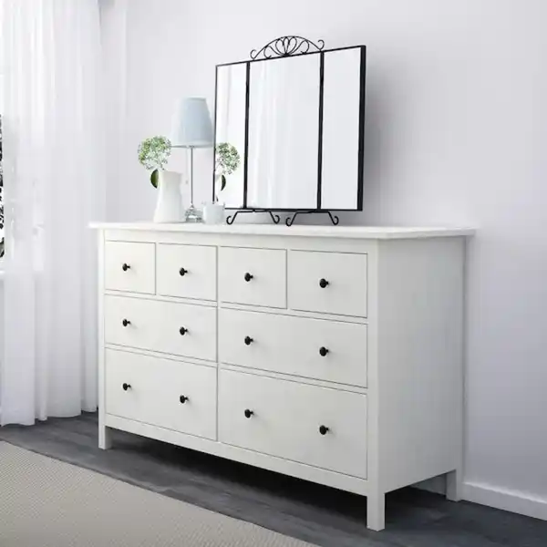 Bild 2 von HEMNES Kommode mit 8 Schubladen, weiß gebeizt 160x96 cm