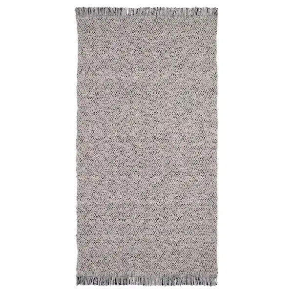 Bild 1 von RÖRKÄR Teppich flach gewebt, schwarz/natur 80x150 cm