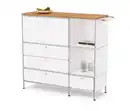 Bild 1 von Sideboard Metall »CN3« mit Holzplatte, 1 Klappenfach und 4 Schubladen, weiß