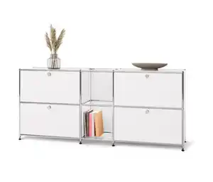 Sideboard Metall »CN3« mit 4 Klappenfächern, weiß