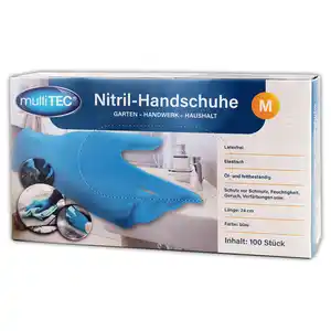 Multitec Puderfreie Nitril-Handschuhe 100er