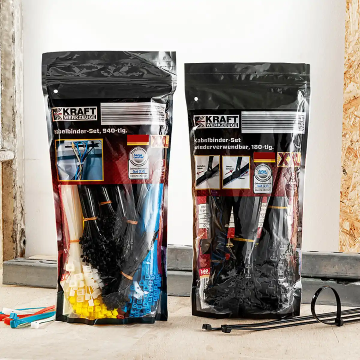 Bild 1 von Kraft Werkzeuge Kabelbinder-XXL-Pack