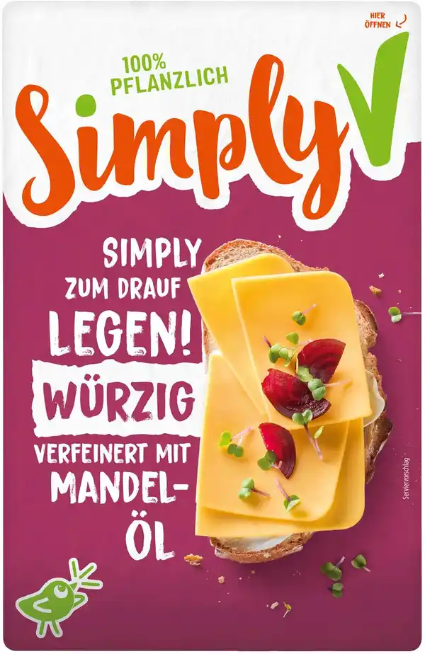 Bild 1 von SIMPLY V Vegane Käse-Alternative, 150 - 180-g-Packg.