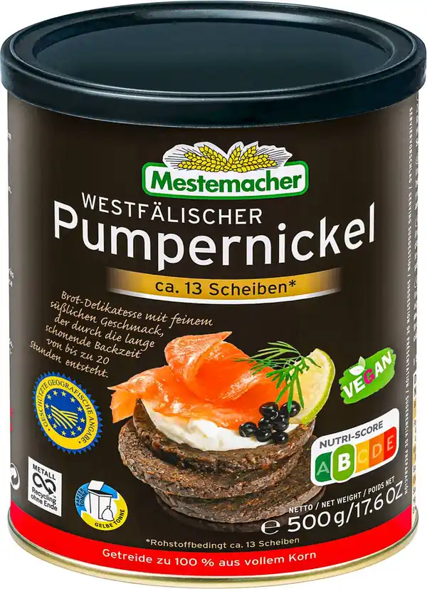 Bild 1 von MESTEMACHER Pumpernickel, 500-g-Dose