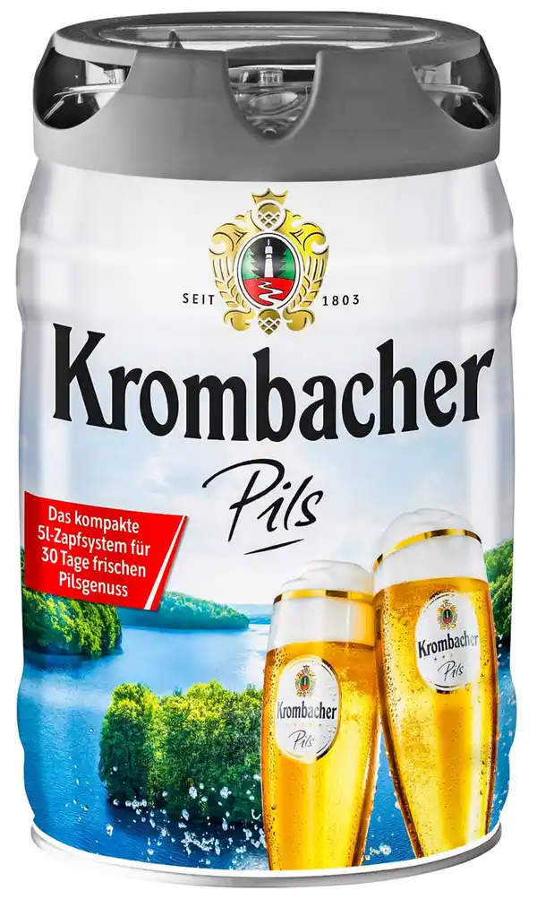 Bild 1 von KROMBACHER Pils oder Radler auch alkoholfrei, 5-l-Fass