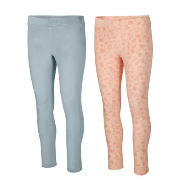 Bild 1 von Fleece Leggings, blau und pink, L, 2er Set bunt