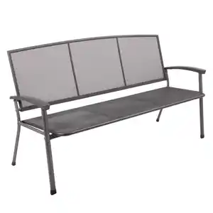 Gartenbank Rivo 3Sitzer 171x65x92cm eisengrau beschichtet Metall Streckmetall