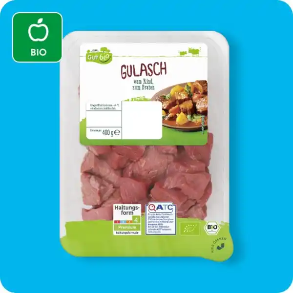 Bild 1 von GUT BIO Bio-Gulasch, Haltungsform 4: Premium⁹