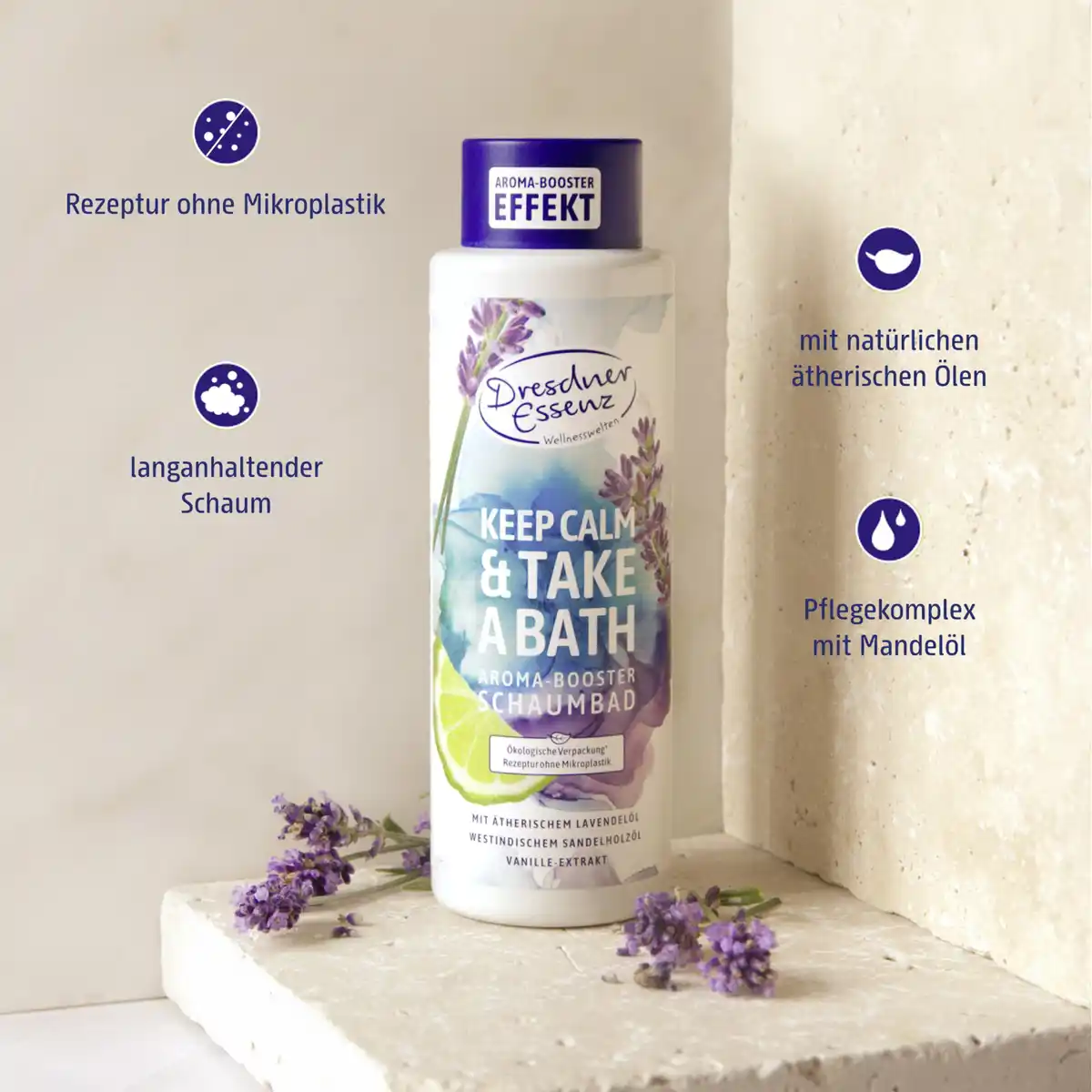 Bild 4 von Dresdner Essenz Aroma-Booster Schaumbad Keep Calm & Take a Bath, 500 ml