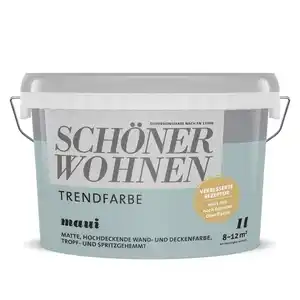 Schöner Wohnen Farbe Trendfarbe 'Maui' blaugrau matt 1 l