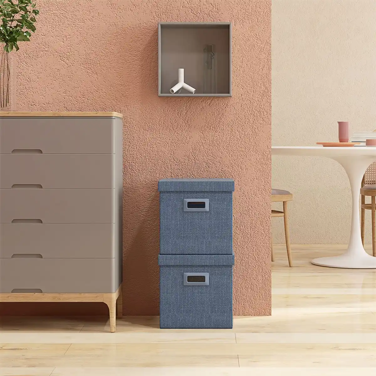 Bild 2 von HOMCOM Aufbewahrungsbox 2er-Set Stapelbare Aufbewahrungswürfel für Wohnzimmer