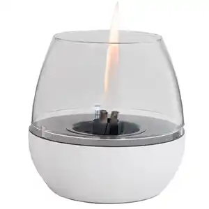 Firefix Tischfeuer Tenderflame „Tulpe“ 18 cm in weiß mit 3-fach Docht