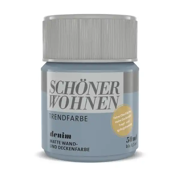 Bild 1 von Schöner Wohnen Farbe Trendfarbe 'Denim' jeansblau matt 50 ml