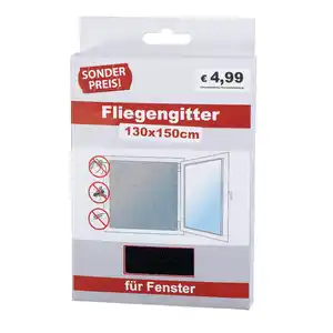 Insektenschutz Fenster 130 x 150 cm schwarz Fliegengitter